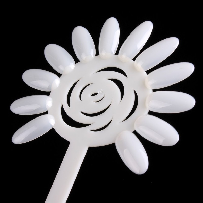 Flower Shaped Acrylic False Nail Tips Palette Display Fan (Quantity: