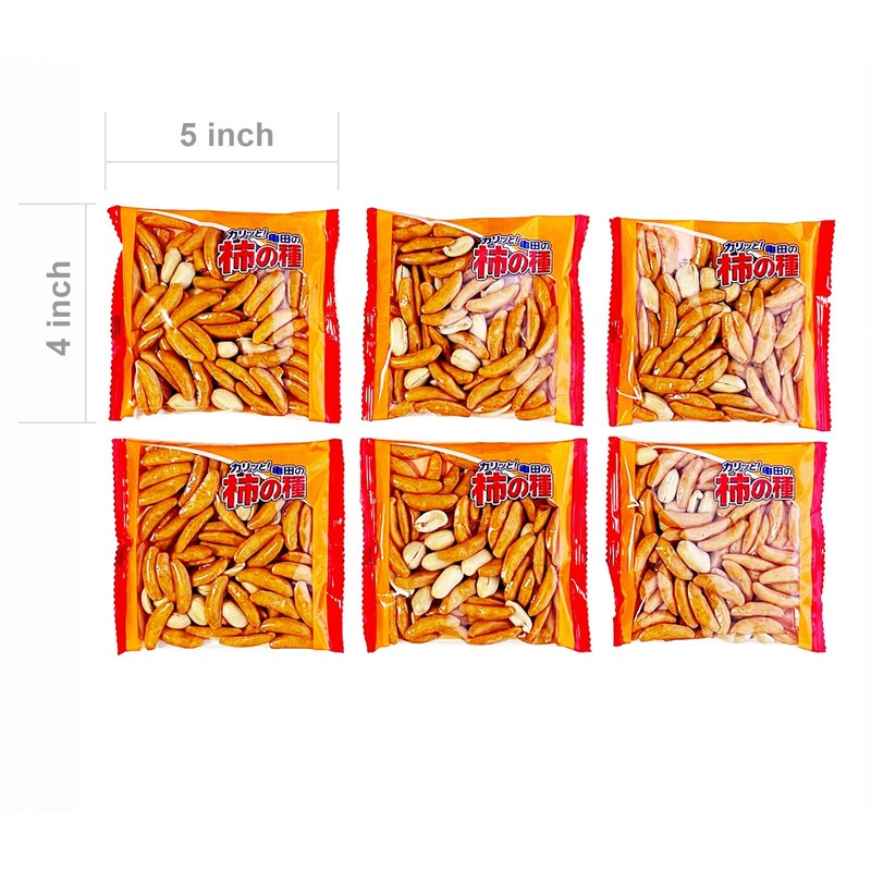 Kameda Kakinotane Rice Crackers with Peanuts Original, 6 Packs