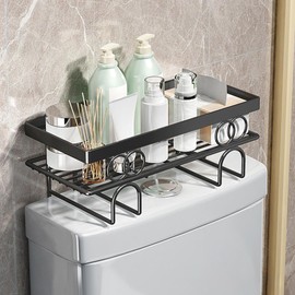 Over The Toilet Storage Shelf, 1-Tier Bathroom Organizer Over Toilet, No Drilling Toilet Shelf Rack and Stand, Space Saver for Small Space, Home Organizer Shelf