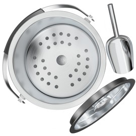 3.2L Double Wall Stainless Steel Ice Bucket with Lid,Scoop, Updated Insulated Ice Bucket for Cocktail Bar and Parties