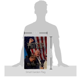 Stand With Trump Rally 2024 Flag Wood Dowel Set Burlap Wall Hanging Deor For Home Poster We The People President 47 MAGA Yard Sign Outdoor Patriotic Decorations Republican Gifts Made In USA