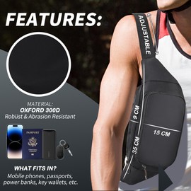 Bumbags Waist Fanny Packs for Men & Women, Fashion Water Resistant Bum Bag with Adjustable Belt for Running Cycling Travel Walking Hiking Fishing Camping Sport Waist Bag (Black)