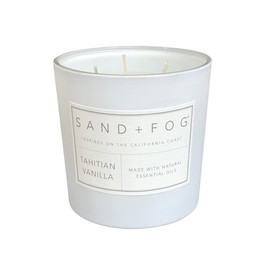 Sand + Fog Scented Candles - Tahitian Vanilla - Additional Scents and Sizes - 3 Wicks 100% Cotton Lead-Free - Luxury Air Freshening Jar Candles - Perfect Home Decor - 21 oz