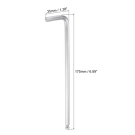 sourcing map 6mm Ball End Hex Key Wrench, L Shaped Long Arm CR-V Repairing Tool