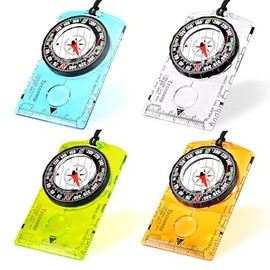 Outdoor Compass with Adjustable Declination, Magnifier, Ruler, Scale, Multifunctional Kids Waterproof Compass for Map Reading, Hiking, Camping, Naviga