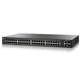 Cisco SF200-48 Switch 48 10/100 Ports, Smart Switch, 2 Combo Mini-GBIC Ports, Warranty, One Year Tech Support - SLM248GTNA