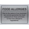 Food Allergy and Intolerances Safety Sign Notice Allergen A4 Silver