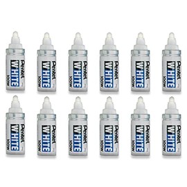 Pentel White Marker Marcador Permanente Color de tinta Blanco Punta Ancha Caja con 12 Piezas-X100-W-Granel