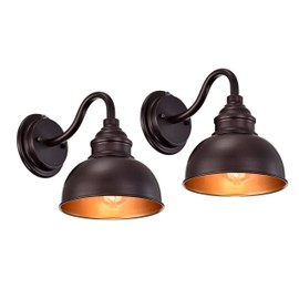 ACLand Oil Rubbed Bronze Dusk to Dawn Outdoor Lights 2 Pack, 9 Inch Farmhouse Barn Lights Outdoor,Outside Wall Light for House, Garage, Doorway, Porch