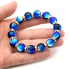 Gold Stone Sparkling Firefly Glass Bracelet, Yonaguni Blue, 0.5 inches
