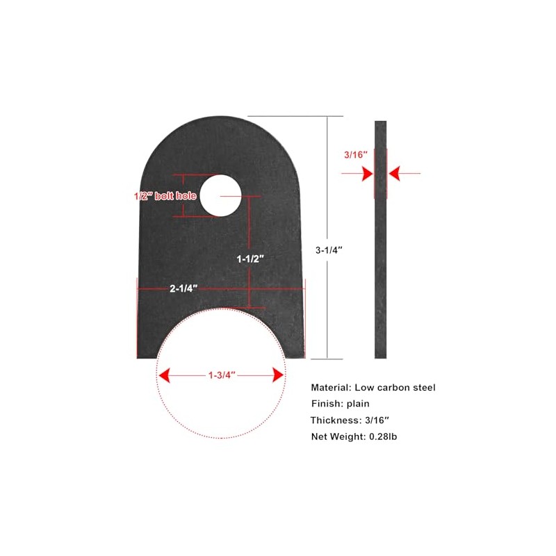 heneng 10 Pack Weld-On Shock Tabs Fit 1.75" Round Tube,Chassis