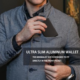 Wallet Tracker for Men Bluetooth Wallet Finder Position Record (Via Phone GPS) with Credit Card Holder Leather Minimalist Wallet Gifts for Men