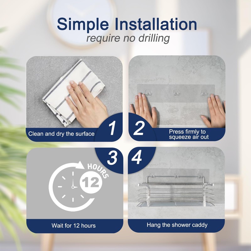 ORD OF SP Shower Caddy Adhesive Replacement, 4 Pack Strong