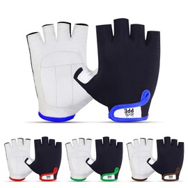 PPE FIT Cycling Gloves Protective Biking Gloves for Men/Women-Bicycling Gloves Mountain Bike Gloves Anti-Slip Shock-Absorbing Pad Half Finger Gloves for Workout Training (Blue, Small)