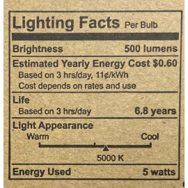 GE 6 Pack GE Bright LED B10C Candelabra Base Bulbs 60W EQ 5W Decorative Candle