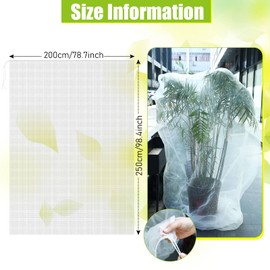 2 Pieces 6.5 x 8.2 Feet Large Fruit Tree Netting Insect Bird Netting for Fruit Trees with Drawstring Mesh Garden Plant Barrier Protective Cover for Plant Fruit Trees Flower from Insect Birds
