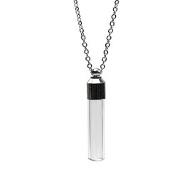 Blood Vial Necklace Stainless Steel Glass Heart Vial Perfume Bottle Cremation Urn Pendant Necklace for Women Keepsake Memorial Jewelry 13