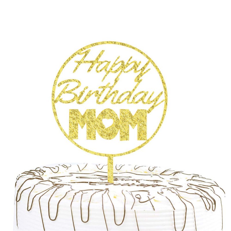YUINYO Decoración para tarta de cumpleaños con texto en inglés