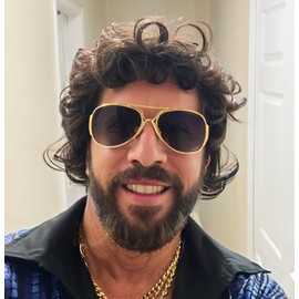 Traqur Mullet Wigs for Men,Mens Realistic,Bowl Cut Wig,Funny Wigs (Dark Brown)