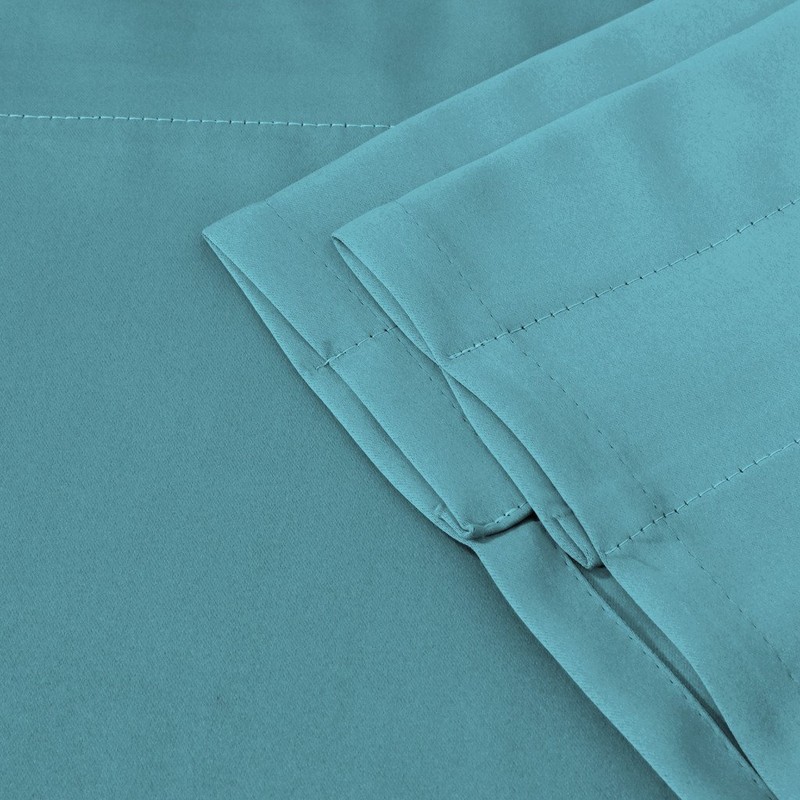 Turquoize Solid Blackout Valance, Short Curtains, Scalloped Window Treatment, Aqua,