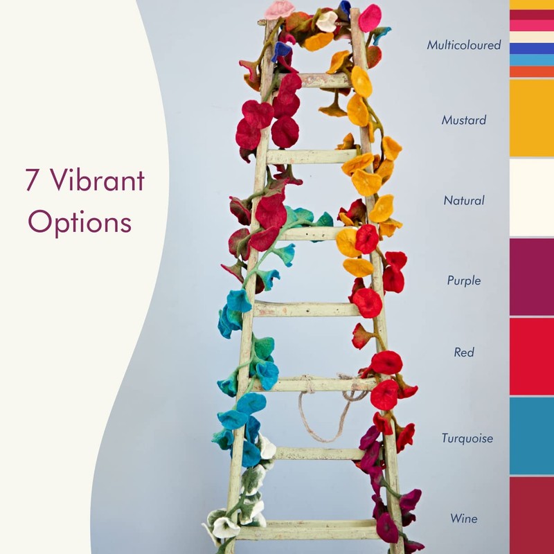 Felt Flower Garland - Purple (approx. 160 cm long)