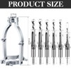 Gisafai 6 Pc Square Hole Drill Bit Set for Wood