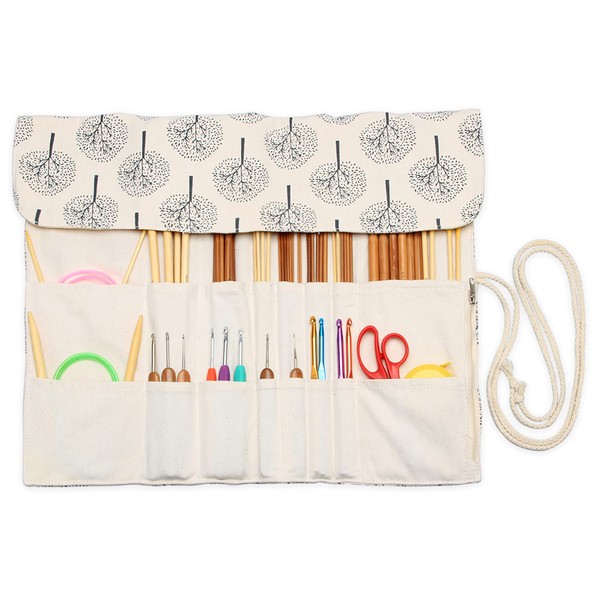 Teamoy Knitting Needles Holder Case(up to 14 Inches), Rolling Organizer