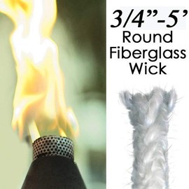 3/4" x 5' Wick It Up WIth US Dense Weave Round Fiberglass Wick Heavy Duty Kerosene Oil Lamps Lanterns Replacement Wicks Torch Wine Bottle Candle DIY Emergency Romantic Evenings Mood Lighting 05