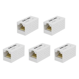 iwillink Acoplador RJ45 Conector Ethernet, Conector Rj45 Hembra a Hembra para Cable Ethernet Cat7 Cat6 Cat5e Cat5, Adaptador Extensor, 5 Piezas, Color Blanco