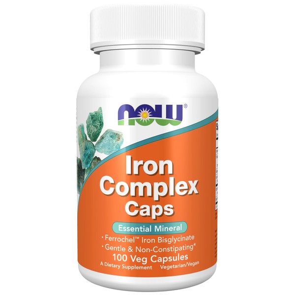 NOW Supplements, Iron Complex Caps, Non-Constipating*, Essential Mineral, 100 Veg Capsules