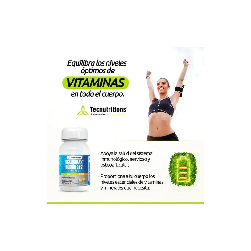 Suplemento Complejo B Bellodmax Tecnu Estrés Energía Celular Sabor Sin