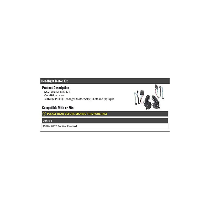 Headlight Motor Set of 2 - Left and Right -