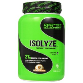 Species Nutrition Isolyze Whey Protein Powder, 100% Whey Isolate Protein, Whey Protein for Muscle Building, 27.5g Protein Per Scoop, No Sugar & Low Fat Protein (Vanilla Peanut Butter, 22 Servings)