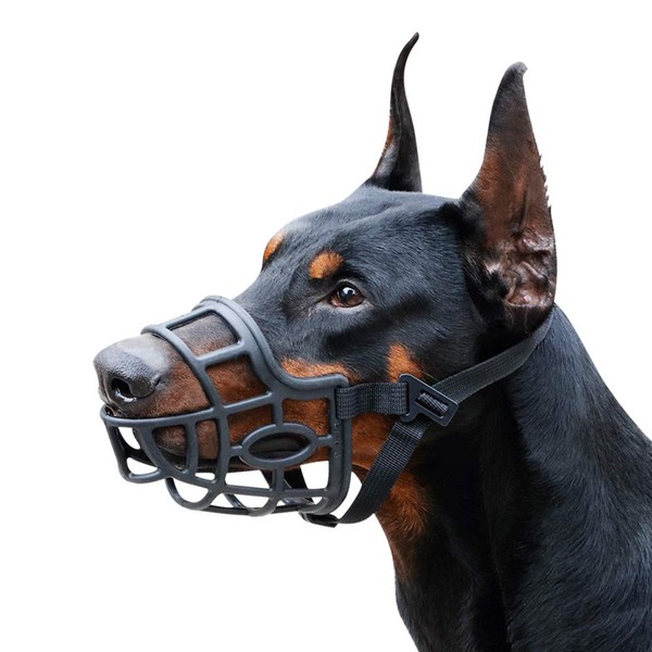 Dog Muzzle, Breathable Basket Muzzles for Small, Medium, Large and X-Large Dogs, Stop Biting, Barking and Chewing (XL - Labrador, Black)