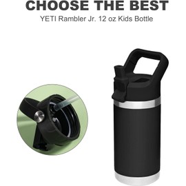 Replacement Straws Compatible with YETI Rambler Jr. 12 oz Kids Bottle, 6Pcs Straw Replacement Accessories Set Include 4Pcs Straw Cleaner Brush Fit for YETI Rambler Jr. 12 oz Kids Bottle