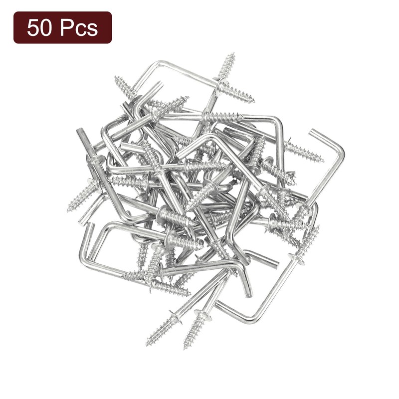 uxcell 50 Pcs L Shape Hooks, 1 Inch Right Angle