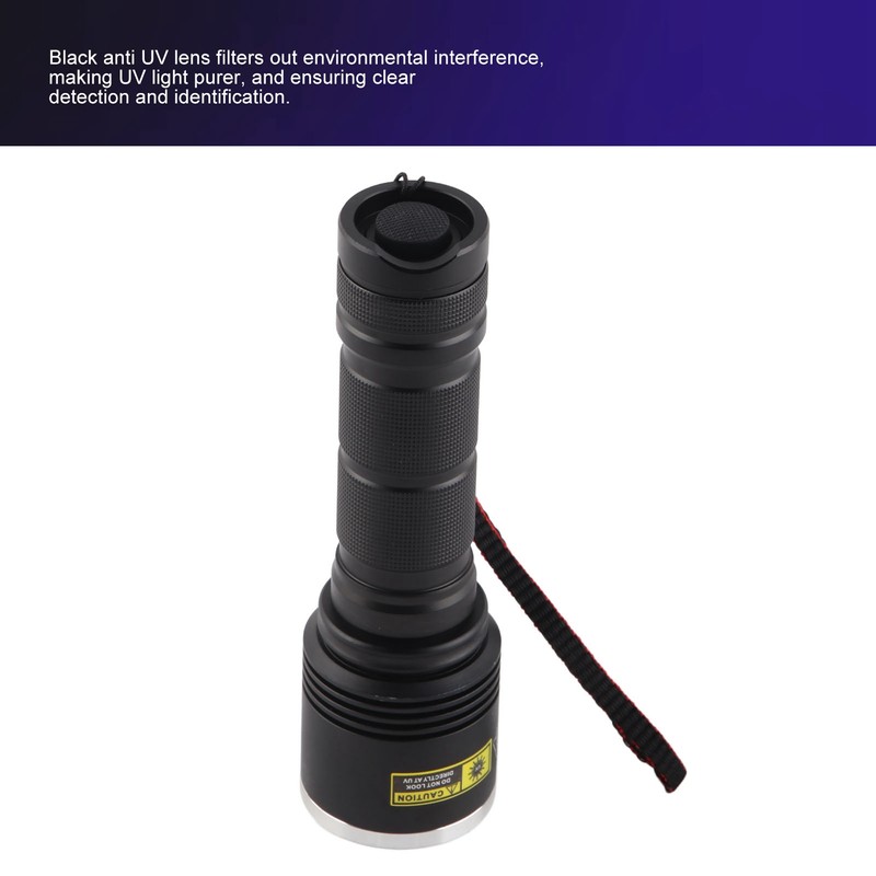 UV Flashlight LED 365nm Blacklight Torch Aluminium Alloy Shell Ultraviolet