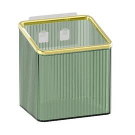 Quinieda Drill-Free Stick-On Wall Shelves | Space-Saving Floating Organizer for Kitchen, Bathroom & Office | Plastic Storage Shelves for Makeup & Home Decor (Green_Gold)