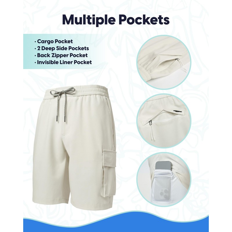 maamgic Mens Swim Trunks with Compression Liner 9 inch Quick