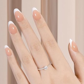 AILLSA Uñas Postizas Francesas de Gel, 180 Unidades, Cortas, Color Marrón Almendra, con Base Y Primer Preaplicados, No Necesitan Lima, Suaves, Ideales