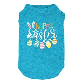 Happy Easter Shirts for Dog Funny Print Vest for Small Medium Large Dogs Soft and Light-Weight T Shirts Gift for Puppy (X-Large, Blue)