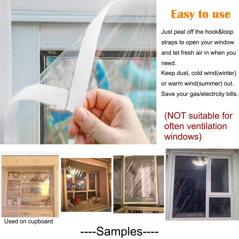 Mellroom Window Insulation Kit 63inX63in(160X160cm) for Winter Keep Cold Out,cuttable
