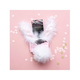Alandra Party WBUNNYS-P Bunny Set Wire Fluffy Tail and Satin, Pink