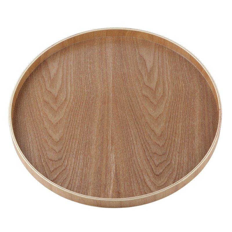 Round Shape Solid Wood Tea Coffee Snack Food Meals Serving