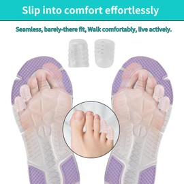 Yarezmuell 30PCS Silicone Anti-Friction Toe Protector, Soft Clear Gel Breathable Toe Covers for Men Women,Toe Sleeves for Corns,Calluses,Blisters and Ingrown Toenails