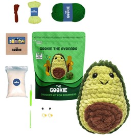 The Gookie Amigurumi Crochet Kit for Beginners – DIY Crochet Kit with Yarn, Hook, Eyes & Stuffing – Easy Starter Set with Video Tutorials – Cute Plush Toy Craft Gift for Kids, Teens & Adults (Avocado)