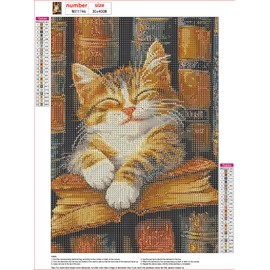 MXJSUA Fluffy Cat Diamond Painting Kits for Adults, 5D Diamond Art Kits for Beginners, DIY Full Round Drill Picture with Diamond for Home Wall Decor, 30x40cm