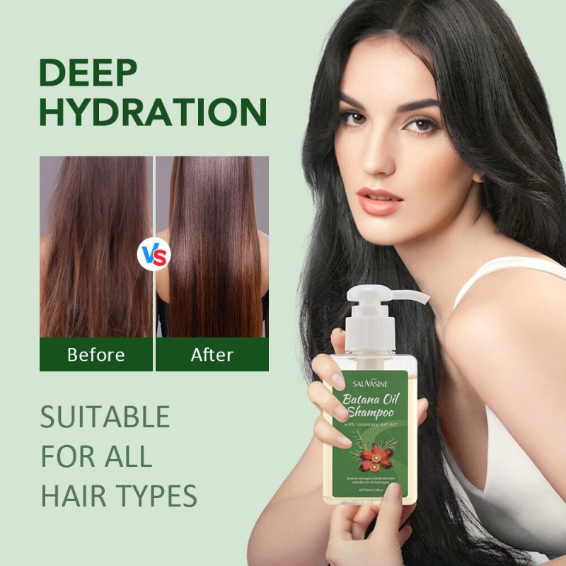 SAUVASINE Batana Oil Shampoo for Hair Growth, Rosemary Shampoo, Nourishing