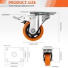 3-Inch PU Mixed Locking & Fixed Casters Set of 4,