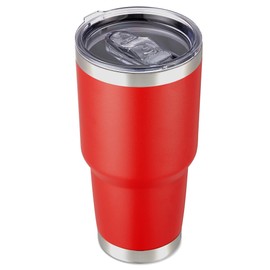 Cool Yoleb 30 oz Tumbler with Lid Stainless Steel Tumblers Vacuum Insulated Cup Reusable Powder Coated Travel Mug Double Wall Leak Proof Portable Cups Keep Cold Drinks for 12 Hours, Wine Red, 1 Pack